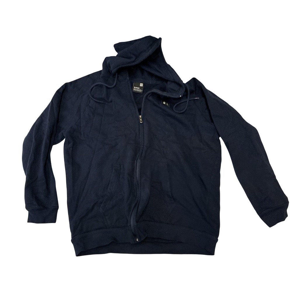 Under Armour Mens XL Full Zip Hoodie Navy Blue Cotton Blend Fleece Sweatshirt‎